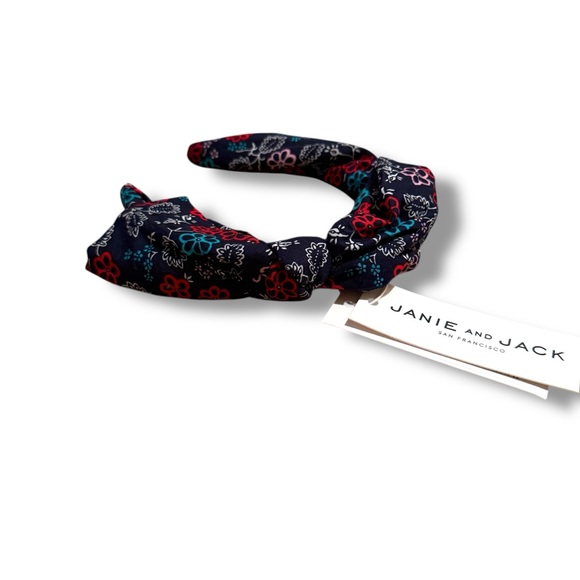 Janie and Jack NWT Floral Headband Girls Black Red Blue Hair Accessory - Picture 1 of 2